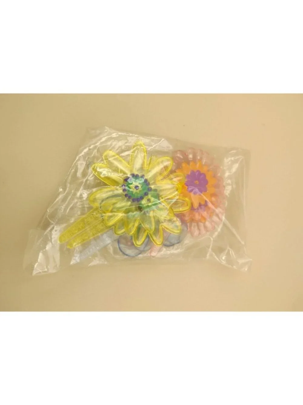 Colorful Flower Shaped Plastic Cupcake Topper Set Of 6 - 2.5